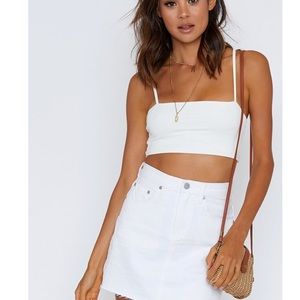 nordstrom white denim skirt